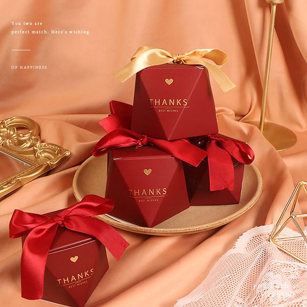 Diamond Candy Box European style Cardboard Gift Bags Chocolate Birthday Wedding Thanksgiving Day Party Supplies MJ0485