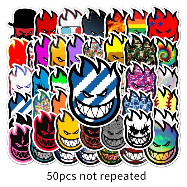 50pcslote adesivos muito legais adesivos de skate skate spitfire adesivo scooter scooter decalques de tablets móveis