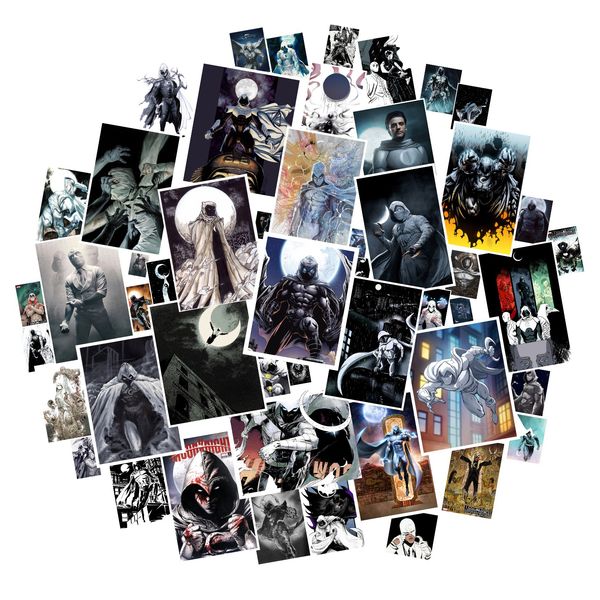 50pcs Cartoon Moon Knight sticker Hero Graffiti Stickers Aesthetic Phone Laptop Bike Notebook Art Sticker Decals