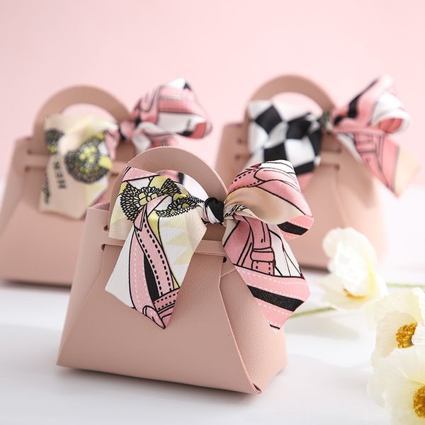 5-10PCS Creative Leather gifts Box With ribbon Wedding Favors and Candy Boxes For Birthday Party Supplies Chocolate Box Package 220420