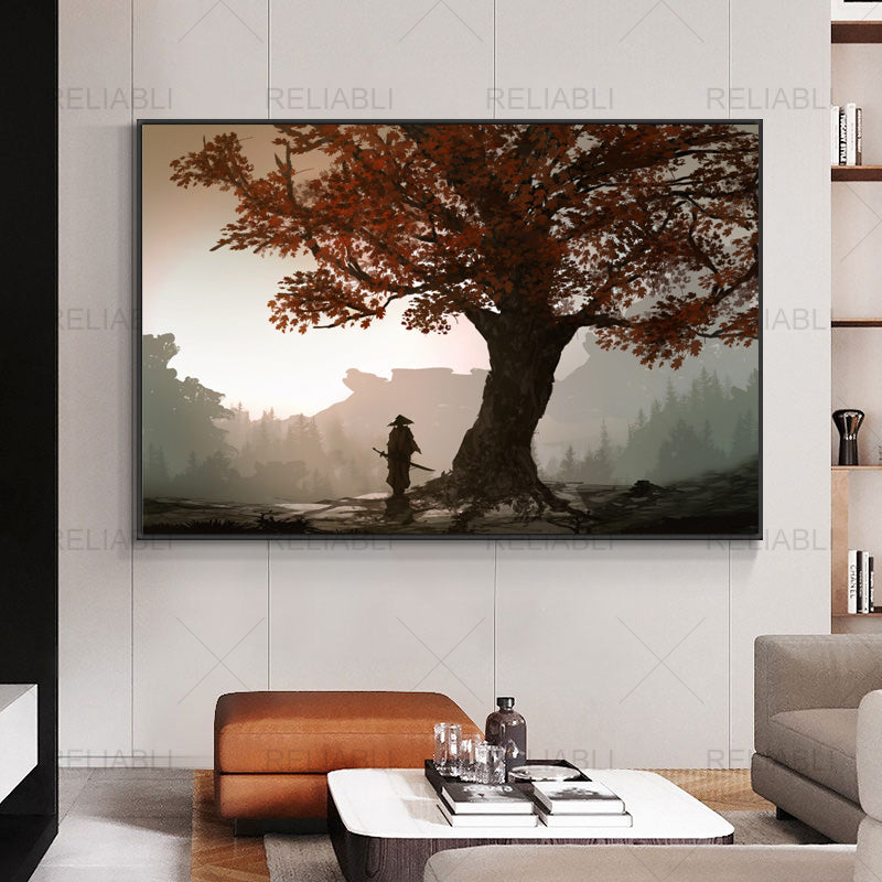 Vintage Landscape Canvas Posters And Prints Red Tree Plants Pictures Home Wall Paintings For Living Room Decoration No Frame