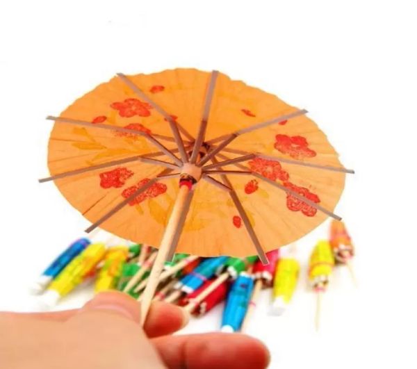 Bar Tools 144pcs-set Paper Cocktail Parasols Umbrellas Drinks Picks Wedding Event Party Supplies Holidays Garnishes Holders DH0983