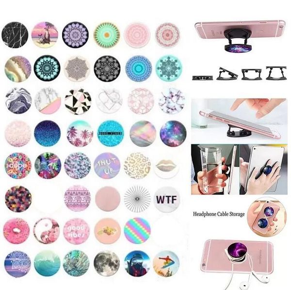 In stock Universal Cell phone holder stand bracket with more pictuer patterns girp phone holders