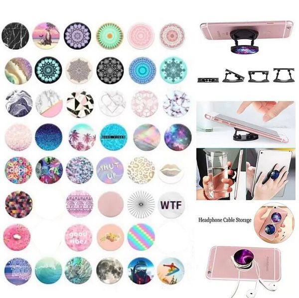 In stock Universal Cell phone holder stand bracket with more pictuer patterns girp phone holders