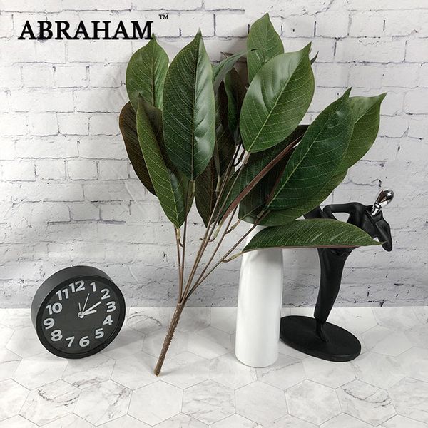 50cm 7 Forks Tropical Leafs Artificial Plants Fake Tree Branches partys Silk Magnolia Leaves Plant Wall Foliage For Home Office Decor