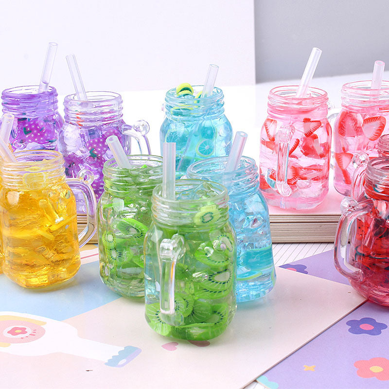 Artificial Fruit Bubble Tea Cup Plastic Mini Boba Cups Craft Tools Transparent Cup Ice Cream Cup Decor Charms 1221434