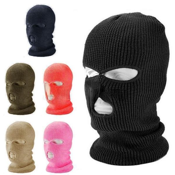 3 Hole Full Face Mask Stock Ski Mask Winter Cap clava Hood Motorbike Motorcycle Helmet Full Face Helmet Army Tactical Mask Fy7691