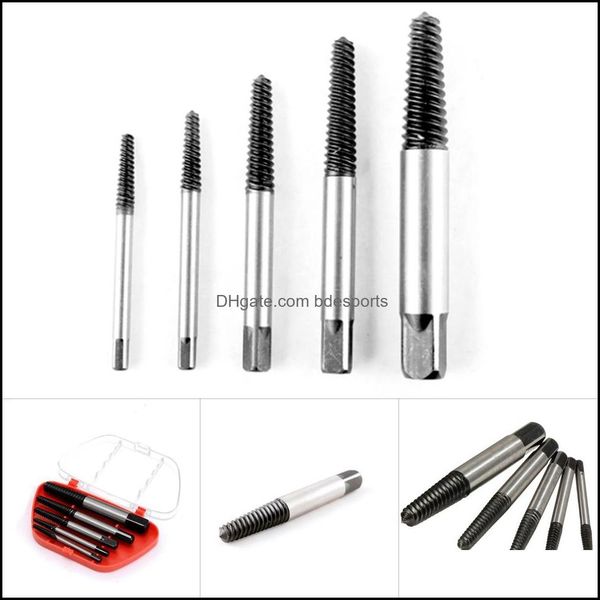 Drill Bits Power Tools Home Garden 5Pcs-Set Damaged Broken Screws Extractor Removal Tool Bolts Screw Drivers Drop Delivery 2021 Pe3Nj