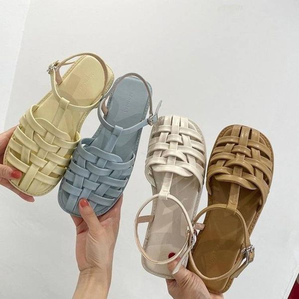 Large Size Women s Sandals Shoes Roman Summer Fashionable Outerwear Students Flats Closed Toe Hollow Hole sandals Shoe Fahionable Student Fl