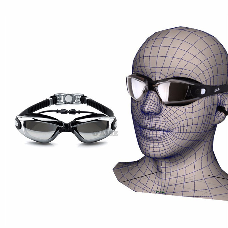 Anti-Fog Swimming Goggles with UV Protection Mirrored Clear Lenses HYJ59