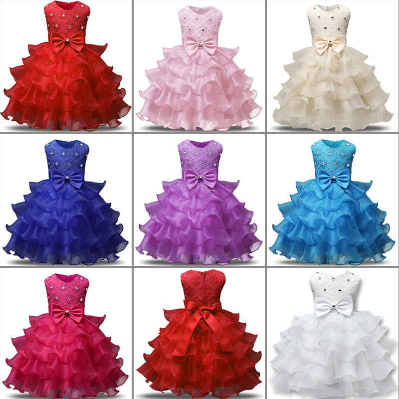 Baby Girl&#039;s Dresses Birthday White Lace Baptism Vestido Infantil Bowknot Princess Dress Clothes for Wedding Party 476 E3