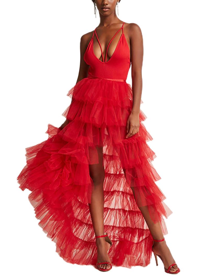 Skirts Women Sheer Tulle Skirt Solid Color Mesh Tied-Up Irregular Floor-Length Party For Wedding Guest Dinner Cocktail PartySkirts