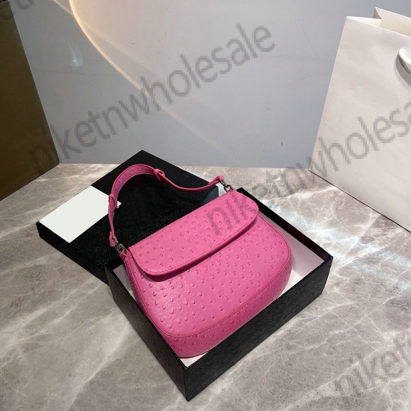 Messenger Bags Underarm Wallets Ostrich grain Womens Handbag Designer Handbags Ladies Leather Shoulder Bag Classic Luxury Messengers Bags Top Fashio