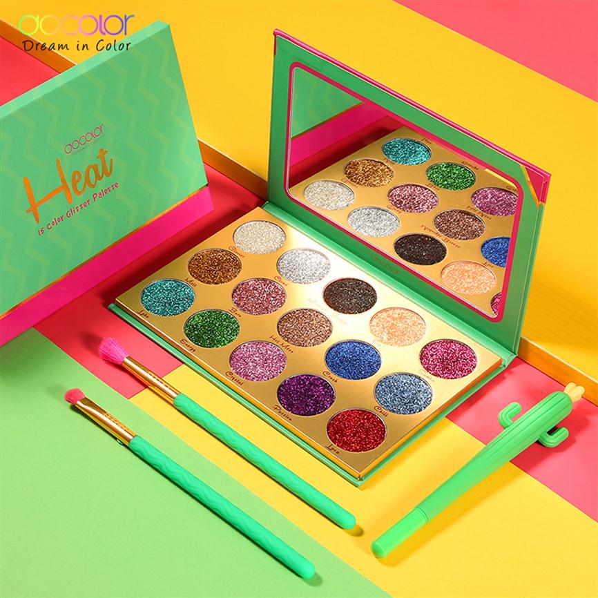 New Docolor Heat Eyeshadow Palette Makeup Glitter Eye Shadow 15 Colors Ultra Shimmer Eyeshadow Palette Waterproof Cosmetics s333j