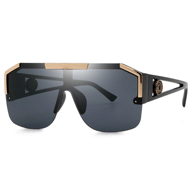 Oversized Square Sunglasses Women Men Luxury Fashion Flat Top Red Black Big Lens One Piece Man Gafas Shade Mirror UV400