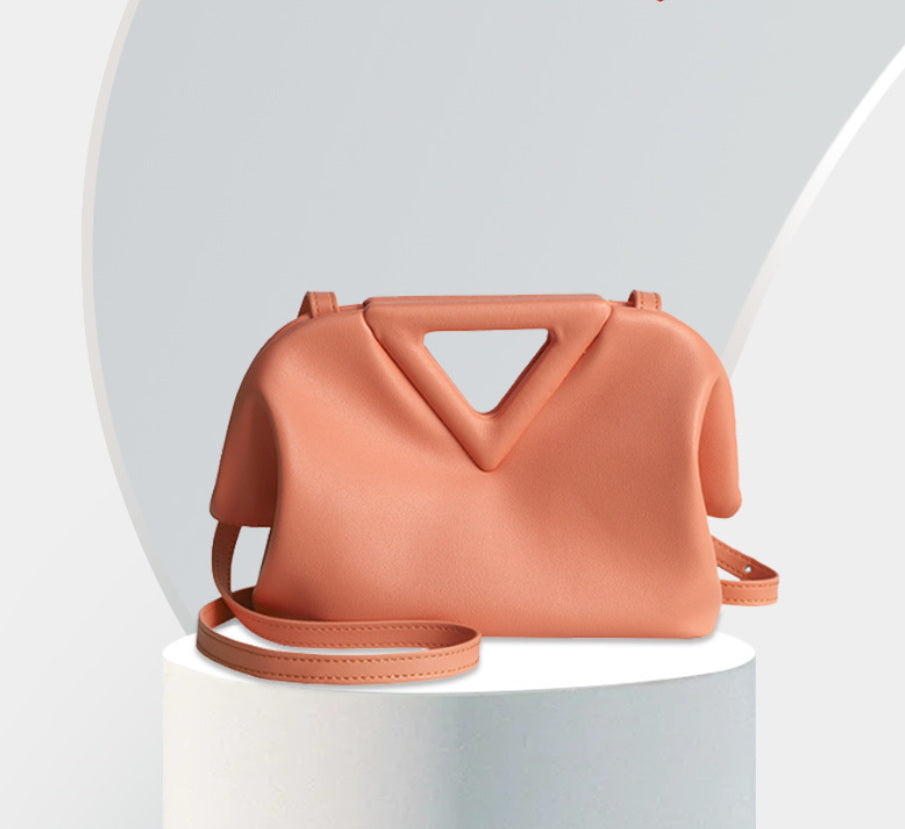 Genuine Leather Ladies Retro Cloud Bag New Inverted Triangle Bag Luxury Brand Shoulder Handbag Women Crossbody Bags Candy Color