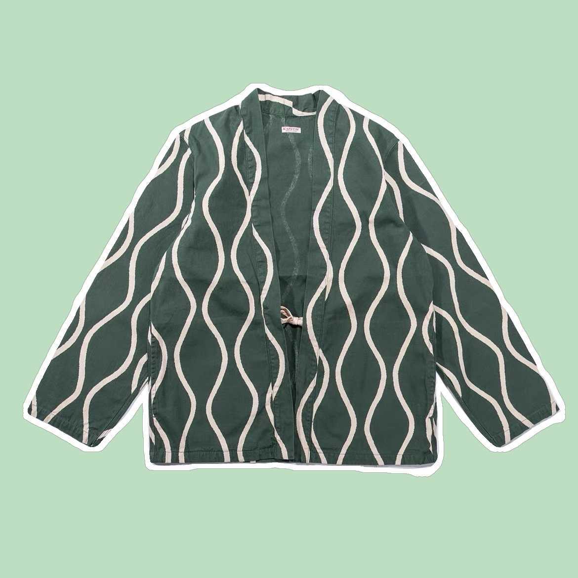 Men&#039;s Jackets Spot Van Gogh Kapital 20ss ripple discharge Hirata shirt cardigan Daopao jacket