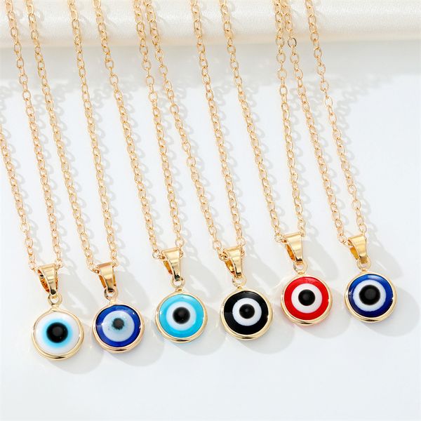Fashion Colors Evil Eyes Pendant Necklace Turkish Eye Chains Choker Necklaces Clavicel Chains for women jewelry