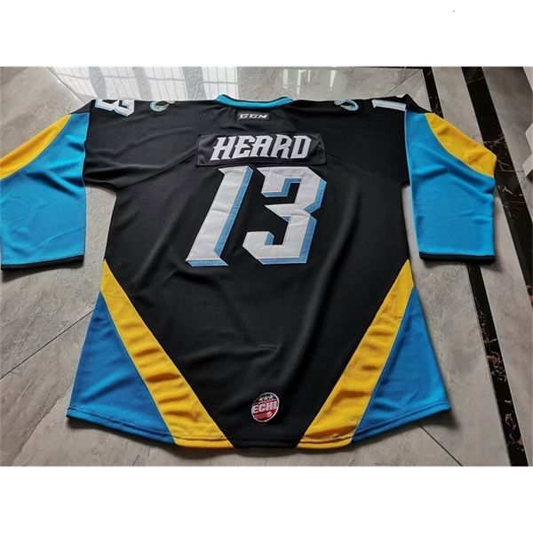 C2604 Uf Custom Hockey Jersey Men Youth Women Vintage AHL Cleveland Monsters Mitchell.Heard High School Size S TO 6XL or any name and number