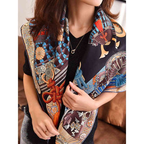 OR8O Printed silk scarves women&#039;s tourism sunscreen shawl foreign trade