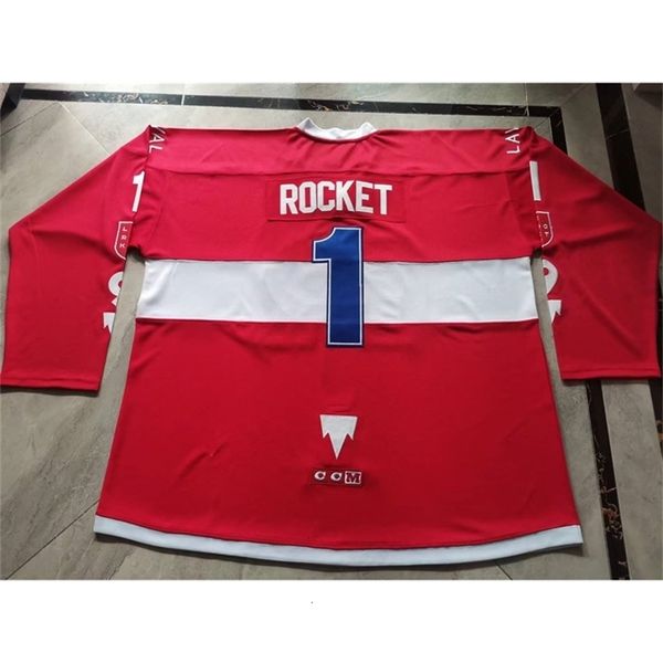 Nc74 Custom Hockey Jersey Men Youth Women Vintage Laval Roc 1#ROCKET High School Size S-6XL or any name and number jersey