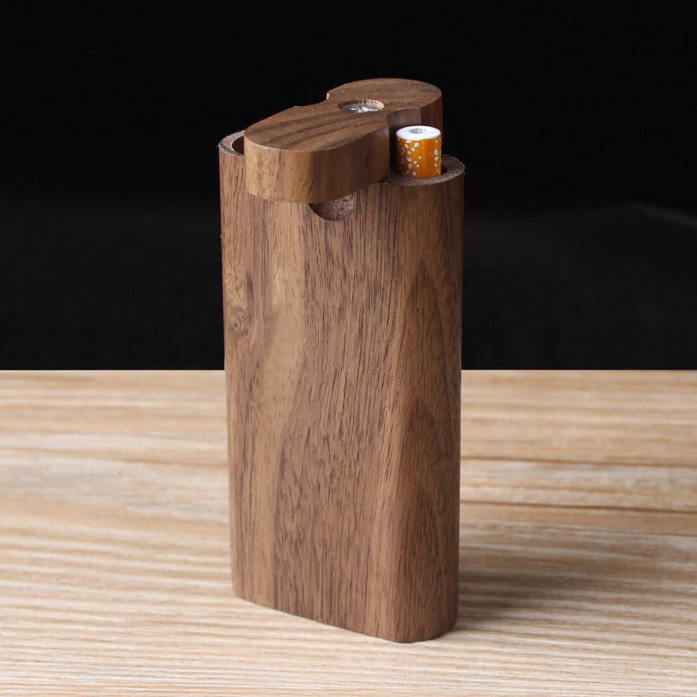 Walnut wooden dugout box for smoking pipe food grade healthy with one hitter bat