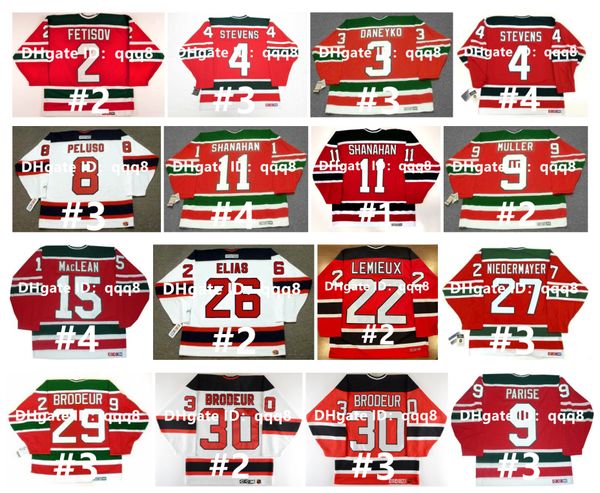 Vintage CCM Hockey Jersey KEN DANEYKO SCOTT STEVENS DEVILS SCOTT NIEDERMAYER MARTIN BRODEUR PATRIK ELIAS CLAUDE LEMIEUX VIACHESLAV FETISOV S