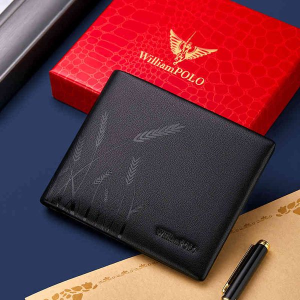 Wallets Bags Emperor Paul Men&#039;s Leather Wallet Slim Personality Simple 2022 New Short Youth Fashion Wallet