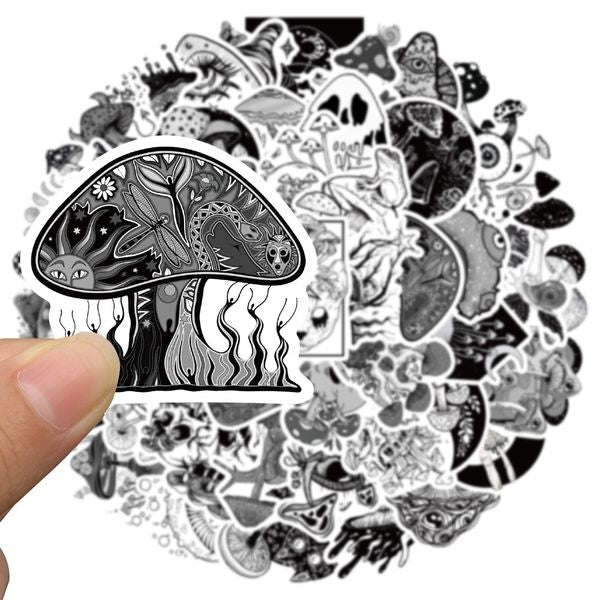 50PCS Skateboard Stickers Gothic Horror Mushroom For Car Baby Scrapbooking Pencil Case Diary Phone Laptop Planner Decoration Book Album Kids