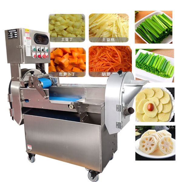 1500W Electric vegetable cutter machine commercial automatic potato radish cabbage onion diced shredder slicer for sale