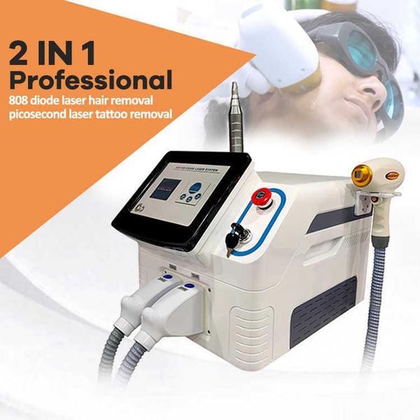 2024 Multi-functional 2 in 1 ND YAG Laser 1064nm532nm Pigment Removal Tattoo Removal 808nm Diode Laser Hair Removal Beauty Device
