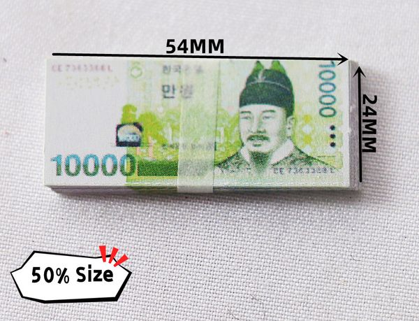 50% Size South Korean Won Prop Money Copy Games UK Pounds GBP 100 50 NOTES Extra Bank Strap - Movies Play Fake Casino Photo Booth
