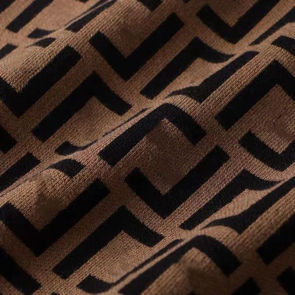 Retro Old Flower Full Letter Knitted Skirts Double F High Waist Thin Jacquard Elastic Wrap Skirt Evening Dress 0433