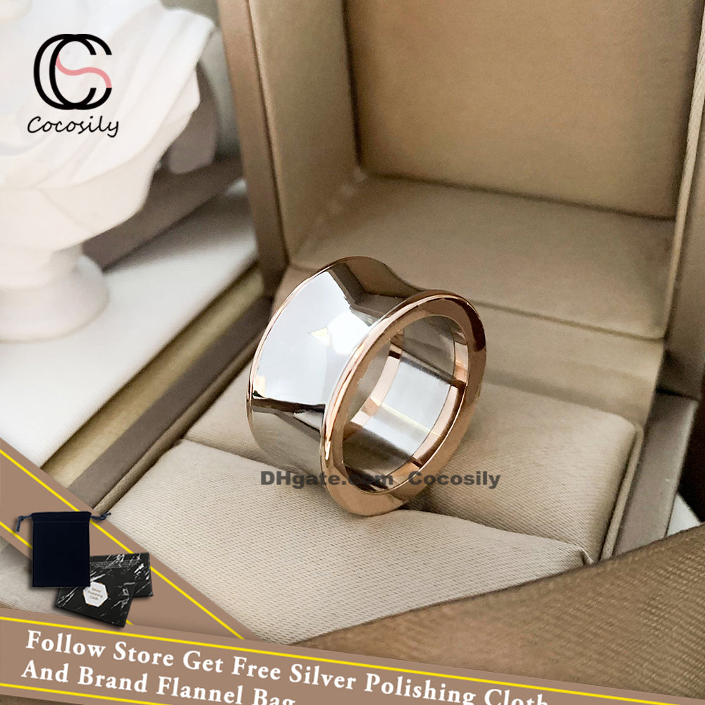 Mirror Shiny Couple Band Ring S925 Sterling Silver Rose Gold Fashion European American Style Jewelry Party Gift Luxury Banquet Classical Men Women P