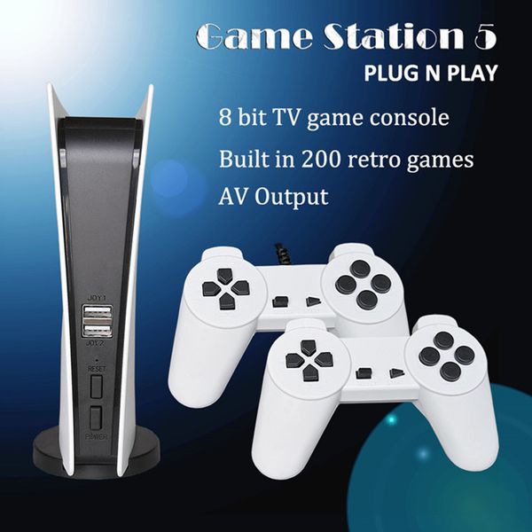 Ps5 Appearance Nostalgic Host Game Station 5 USB Wired Video Game Console With 200 Classic Games 8 Bit GS5 TV Consola Retro Handheld Player