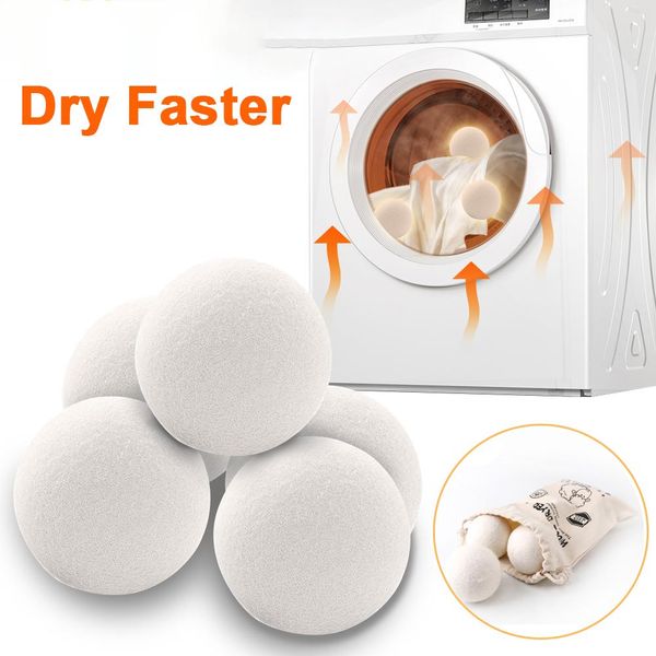 Laundry Products Reusable Wool Dryer Balls Softener Laundry Home Washing 4-5-6cm Fleece Dry Kit Ball Useful Washings Machine Accessories