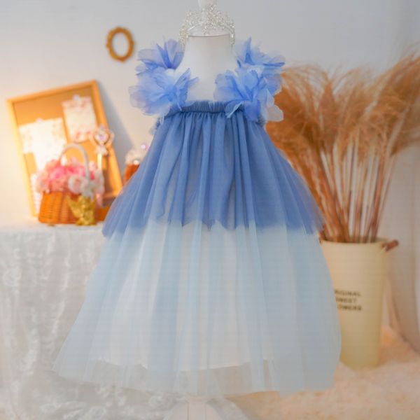 Sweet Temperament Flower Girl Dress 2022 Summer New Version Foreign-Style Suspenders Children&#039;s Dress Princess Ball Gowns