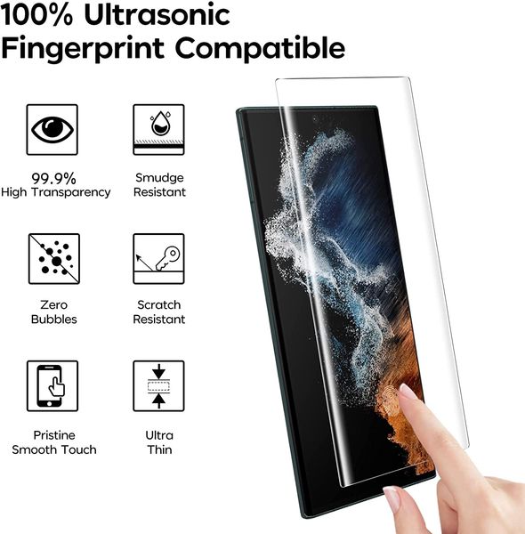 Screen protector For Samsung Galaxy S22 Ultra 2.5D 9H Film Full Curved Tempered Glass without retail package