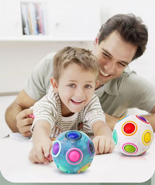 Decompression Puzzle Magic Cube Toys Rainbow Ball Press Type Floor Stand Hot Selling Children&#039;s Fun Games Toys Wholesale