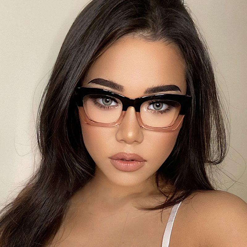 Sunglasses Anti Blue Rays Glasses Women Light Blocking Computer Cat Eye Square Transparent Optical Eyewear Frame Gaming Goggle