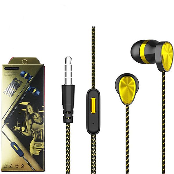 100% New HIFI Wired Headphones In-Ear Earphone Remote Stereo 3.5mm Headset Earbuds With Microphone Music Earphones For iPhone Samsung Huawei