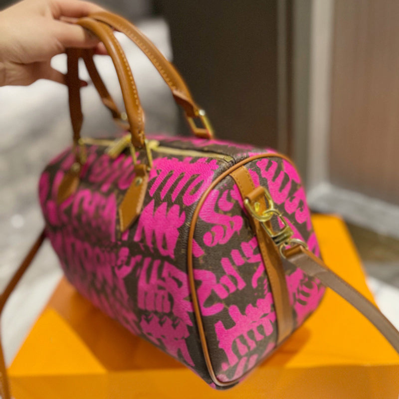 10A New womens designer bag women graffiti leather tote bags genuine leather shoulder bags ladies crossbody handbag purse high quality