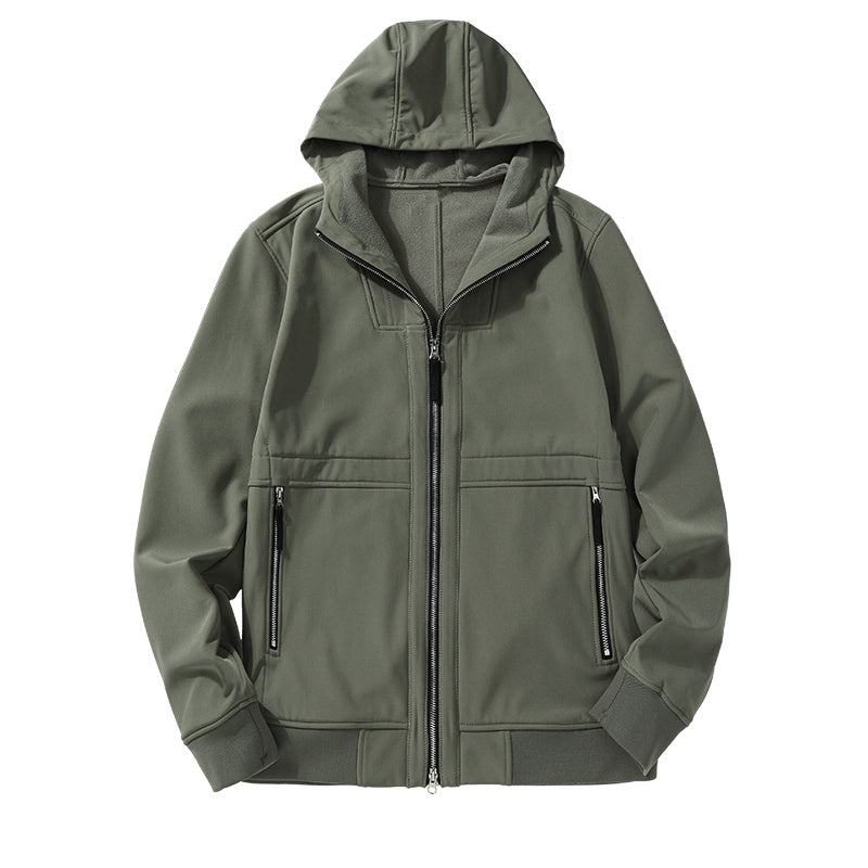 Soft shell in autumn and winter Men&#039;s Jackets Solid color Sports Hoodie Zipper casual coat famous brand Outerwear