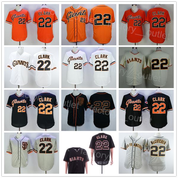 Throwback 1989 Vintage Baseball 22 Will Clark Jersey Men Retro All Stitched Pullover Cool Base Flexbase Team Color Black White Orange Beige