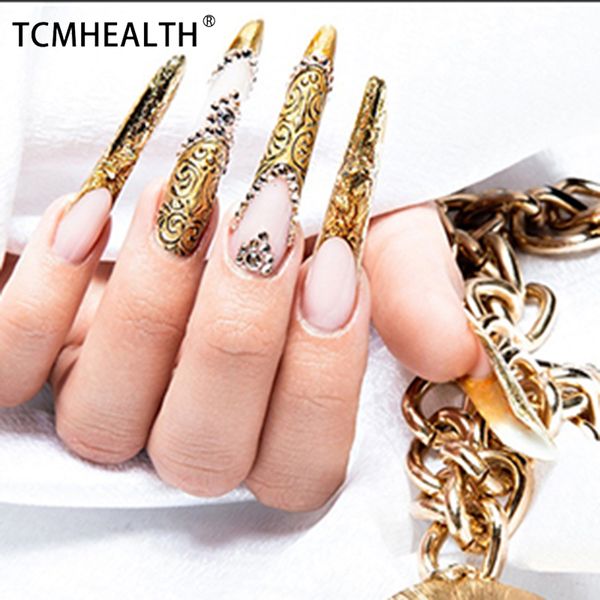 TCMHEALTH 10pcs Practical K Pure Shiny Gold Leaf for DIY Nail Art Decoration Manicure Gilding Funiture Lines Wall Crafts Handicrafts Gilding