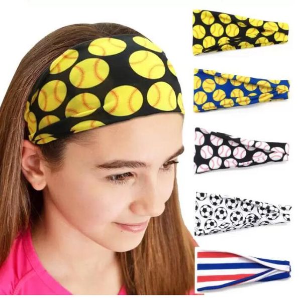 Titanium Sport Accessories Baseball Sports Hairband Sweat Headbands Hairbow Stretchy Athletic Yoga Play Hair Band Workout Head Wrap for Wome