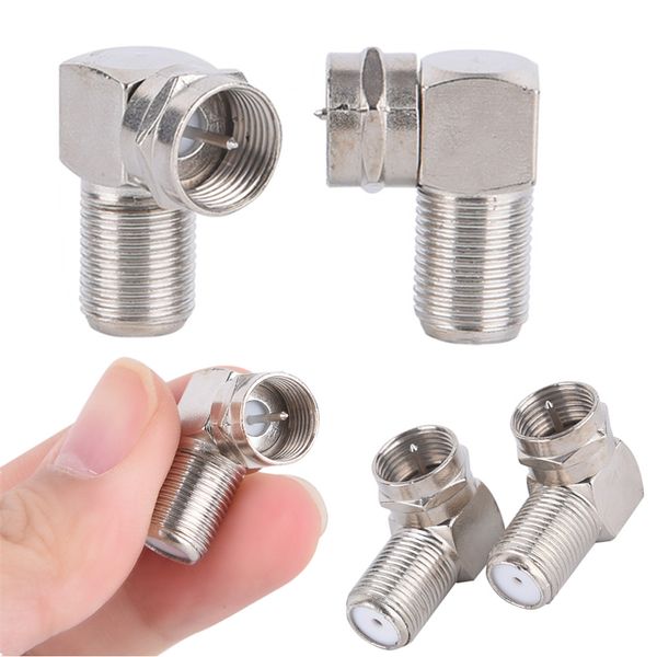 Lamp Holders 2pcs 90 Degree TV Connector Right Angle Adapter Plug To Socket Coax Cable F-Type Male to Female
