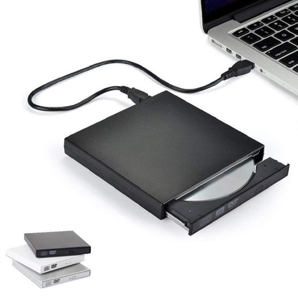 Computer Cables External USB 2.0 Slim External DVD RW CD Writer Drive Burner Reader Player Optical Drives for Laptop PC portatil