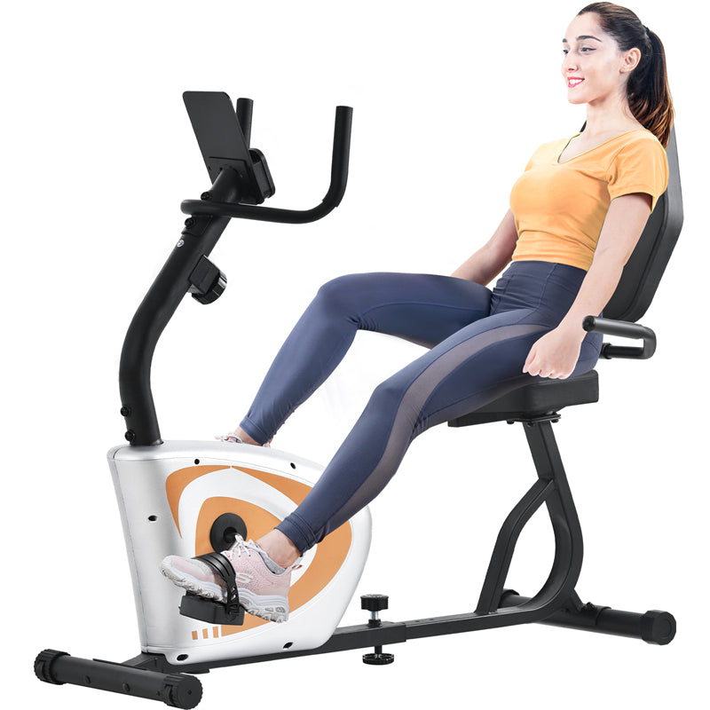 Home Recumbent Exercise Bike 8 Level Adjustable Magnetic Resistance Bicycle with Digital Monitor and Quick AdjustableSeat Indoor furniture for Adult
