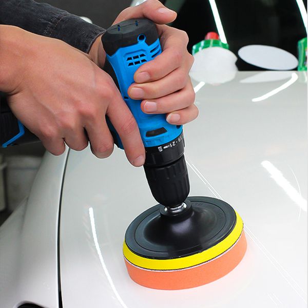 Car Polishing Sponge Pads Kit Buffing Waxing Foam Pad Buffer Set Polisher Machine Wax Pad for Removes Scratches Drill Attachment